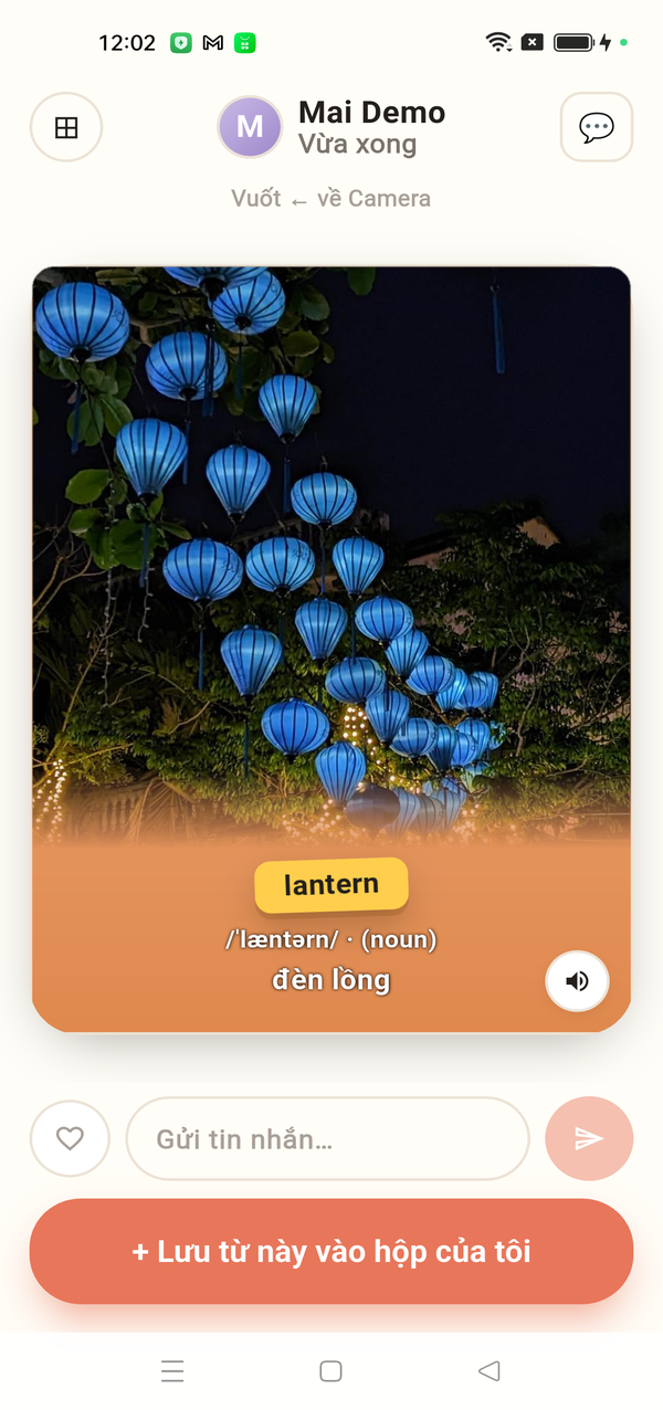 KAPTU app — friends feed of vocabulary cards